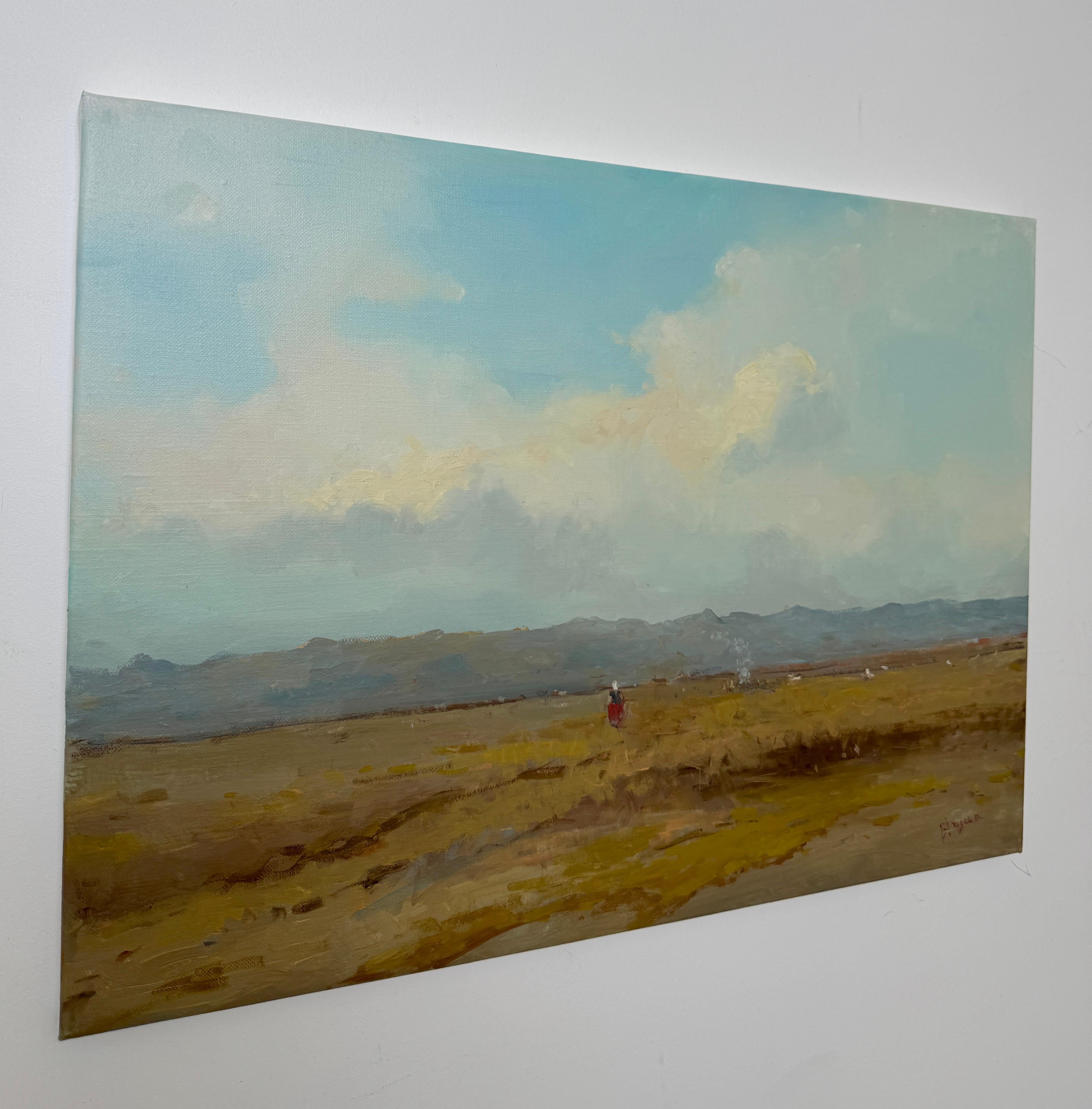Valle otoñal, Paisaje, Pintura al óleo original, Único en su género - Painting Académico de Karen Darbinyan