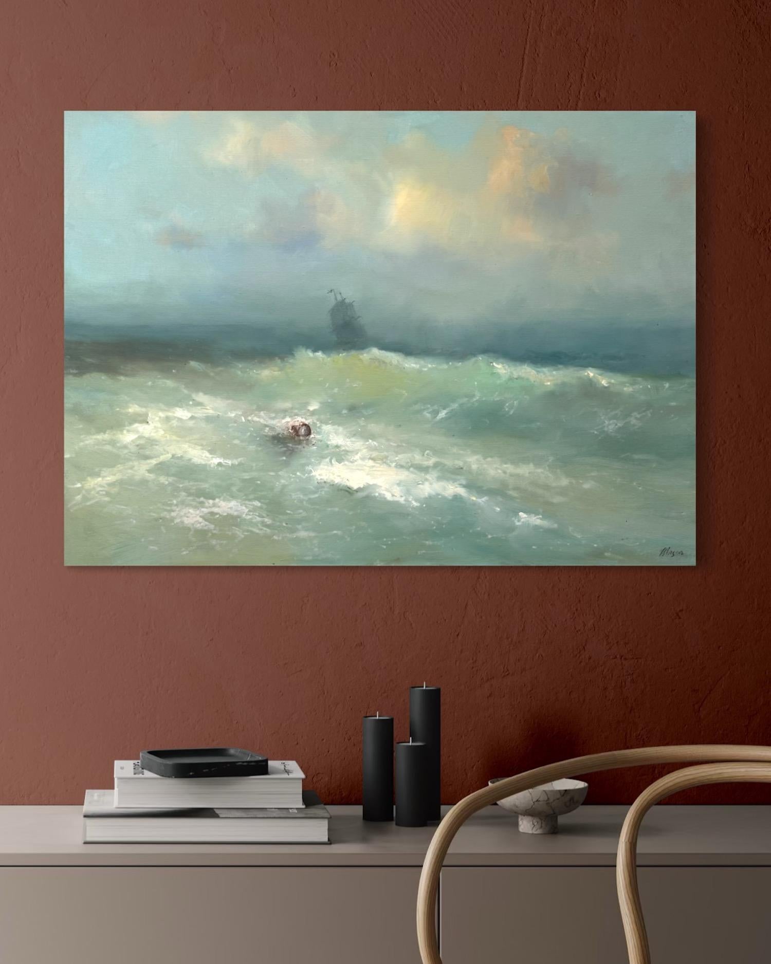 Breath of the Ocean Original Oil Painting on Linen,  Ready to Hang For Sale 3