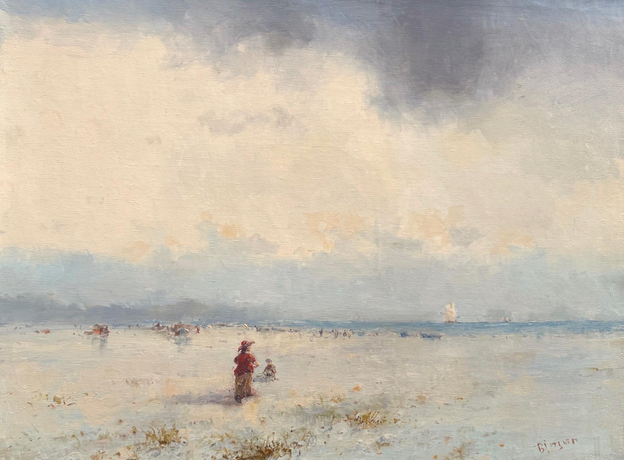 Karen Darbinyan Landscape Painting - Coastal Seascape Original Oil Painting on Linen,  Ready to Hang