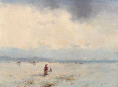 Coastal Seascape Original Oil Painting on Linen,  Ready to Hang