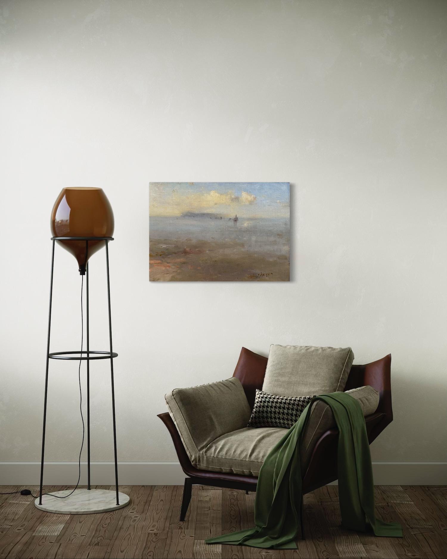 Artist: Karen Darbinyan
Work: Original Oil Painting, Handmade Artwork, One of a Kind
Medium: Oil on Linen,
Year: 2025
Style: Impressionism
Title: Coastal Silence 
Size: 8.5