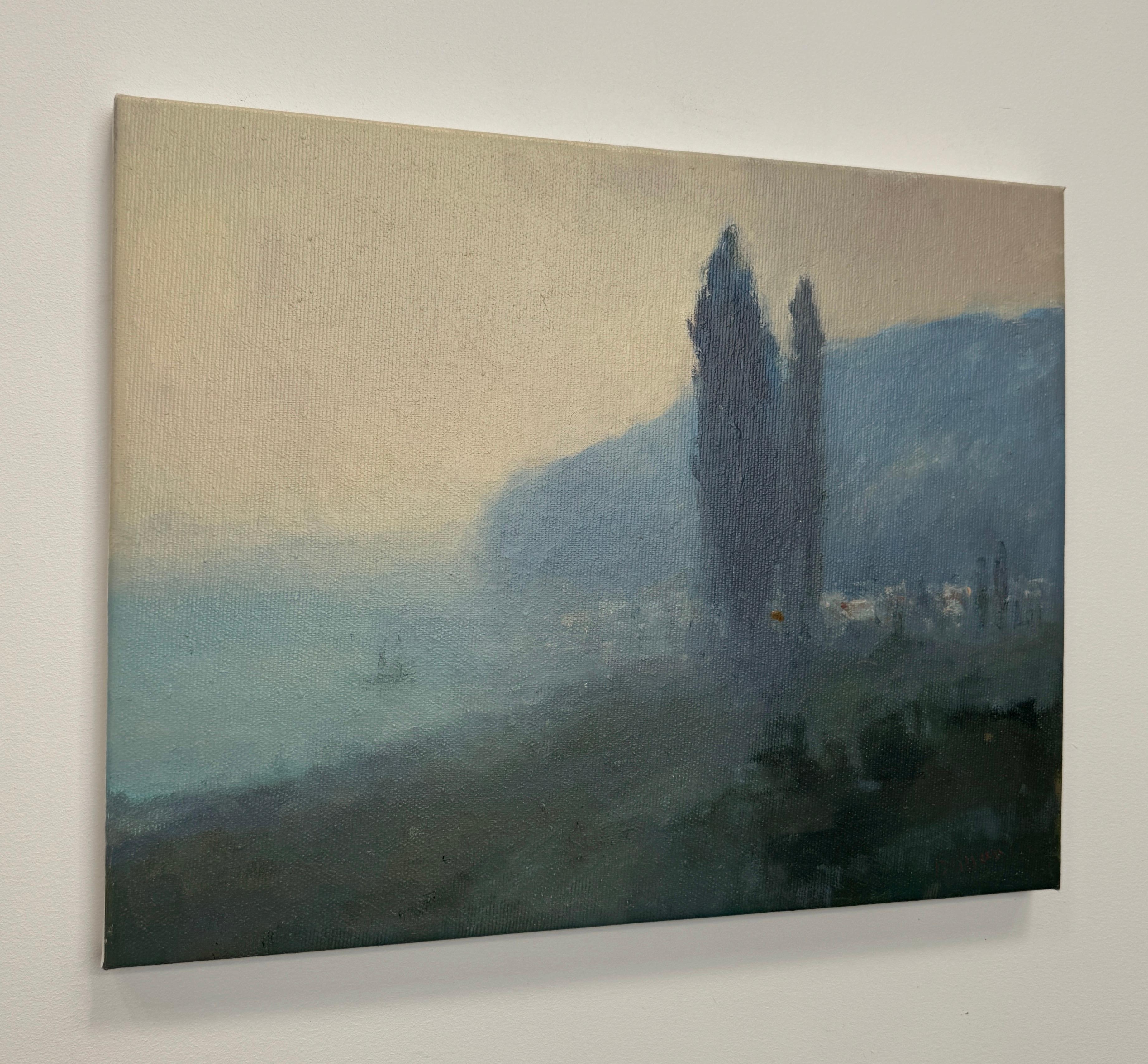 Cipreses, Pintura al óleo original, Única en su género - Painting de Karen Darbinyan