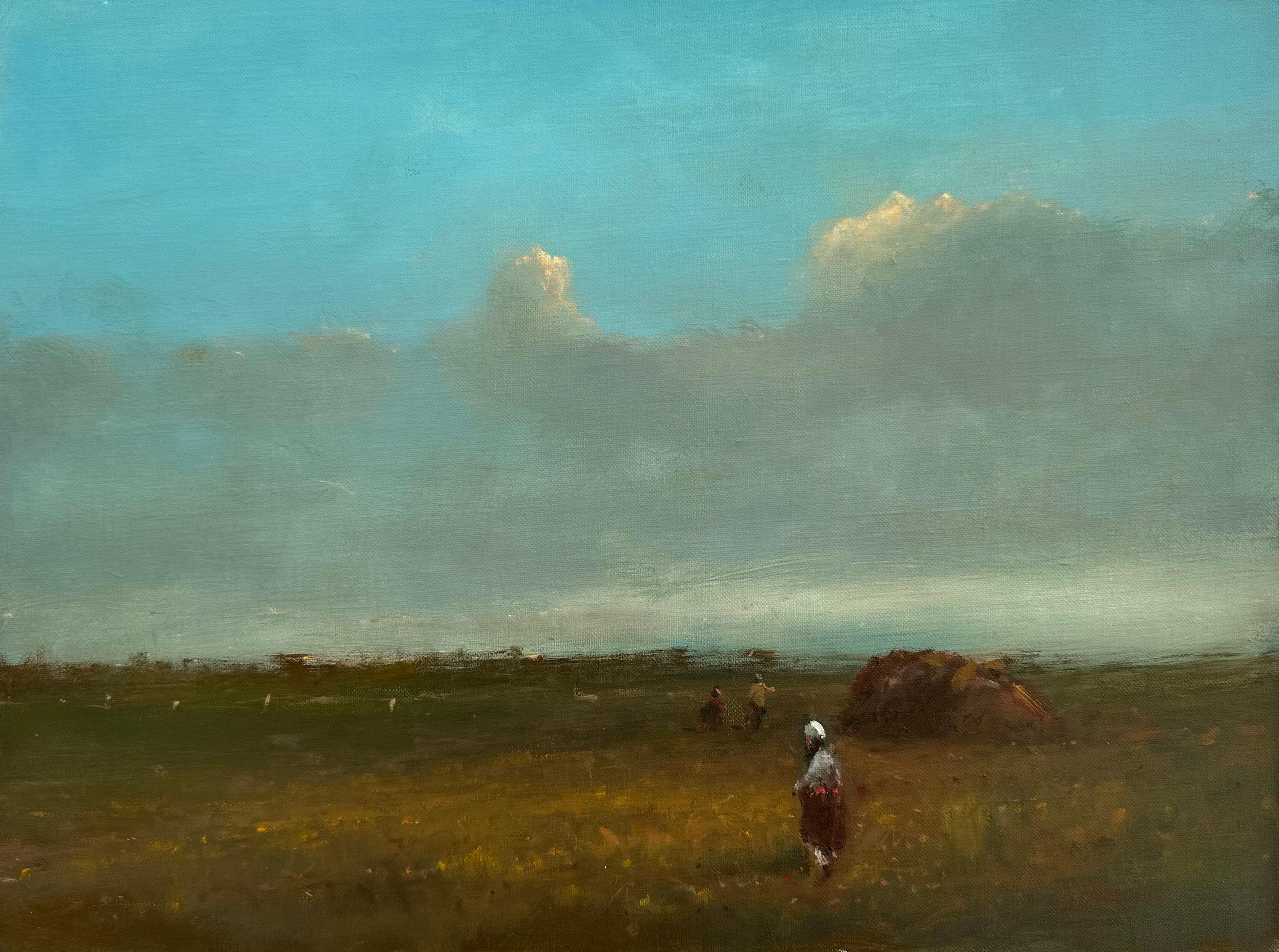 Karen Darbinyan Landscape Painting - Evening Colors, Landscape, Original oil Painting, One of a Kind