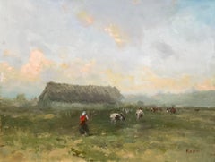 Farm, Original oil Painting, Framed