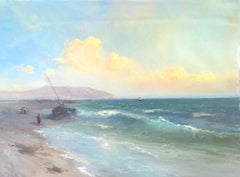 Fishing Boat, Original oil Painting, Framed