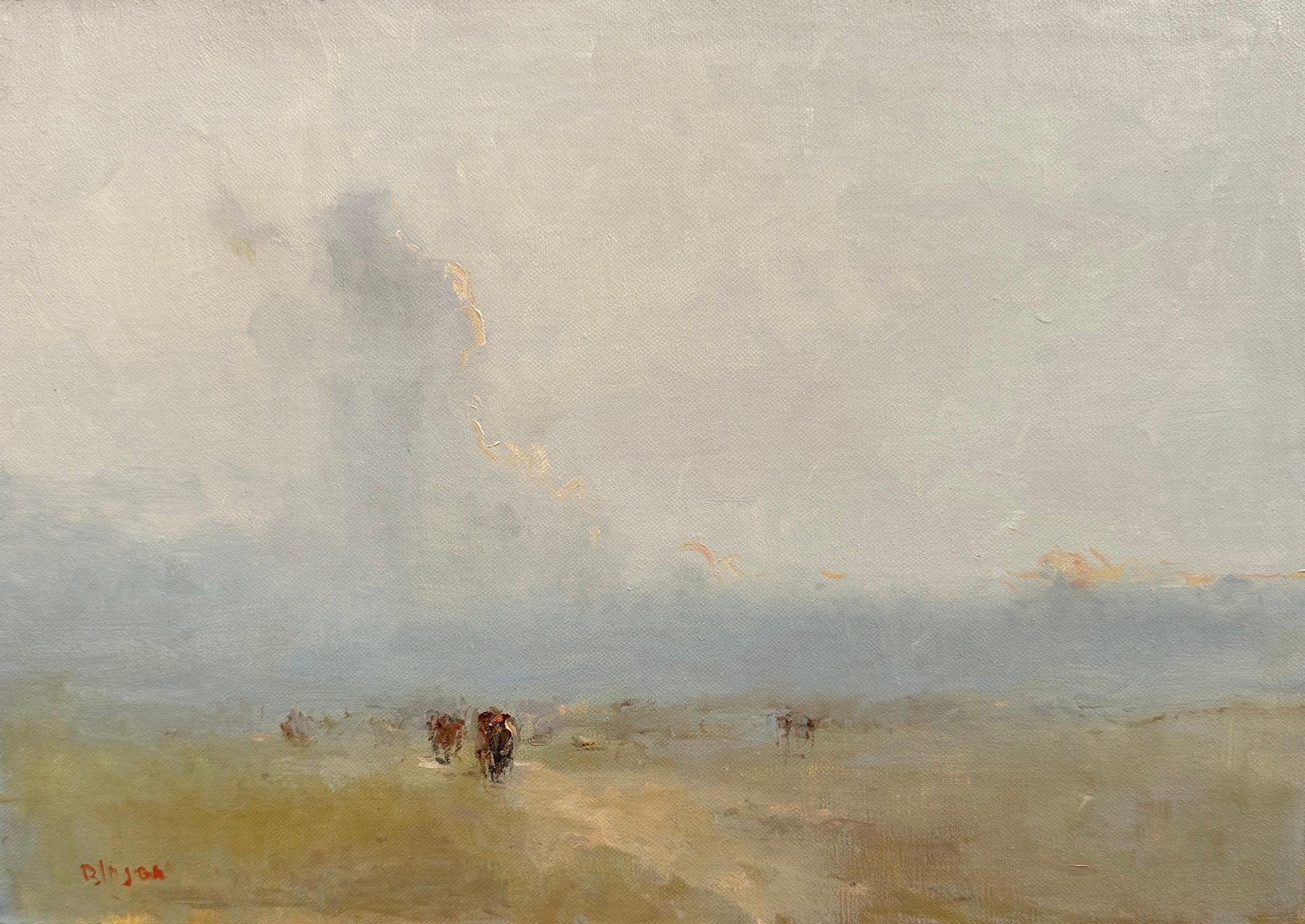 Karen Darbinyan Landscape Painting - Harvest Landscape Original Oil Painting on Linen,  Ready to Hang