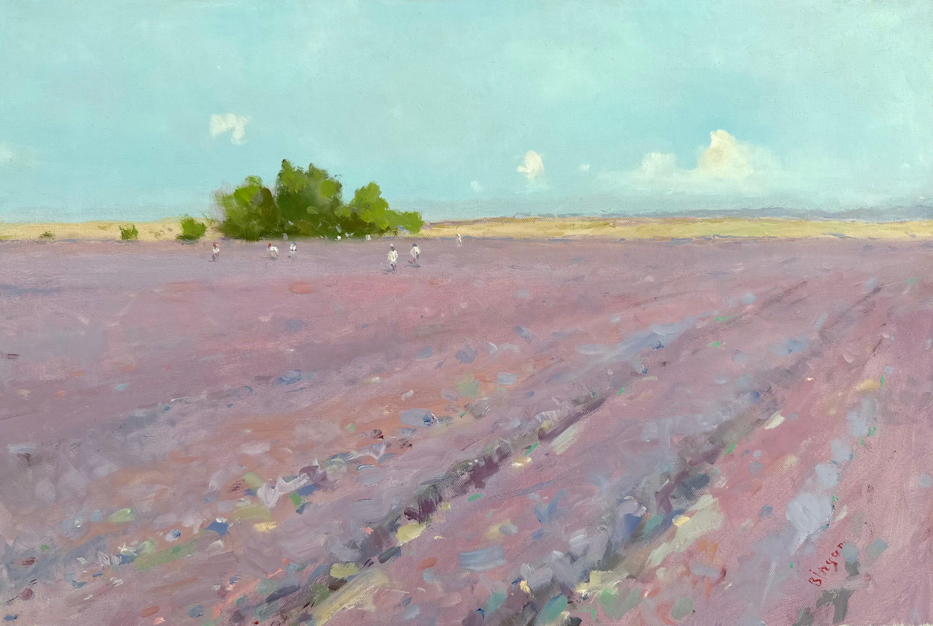 Karen Darbinyan Landscape Painting - Lavenders, Original oil Painting, One of a Kind