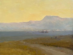Vue de montagne, paysage, peinture à l'huile originale, unique en son genre
