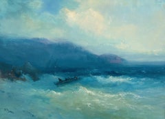 Near to Cliffs, Original oil Painting, Framed