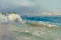 Ocean Cliff, Seascape, Original oil Painting, One of a Kind