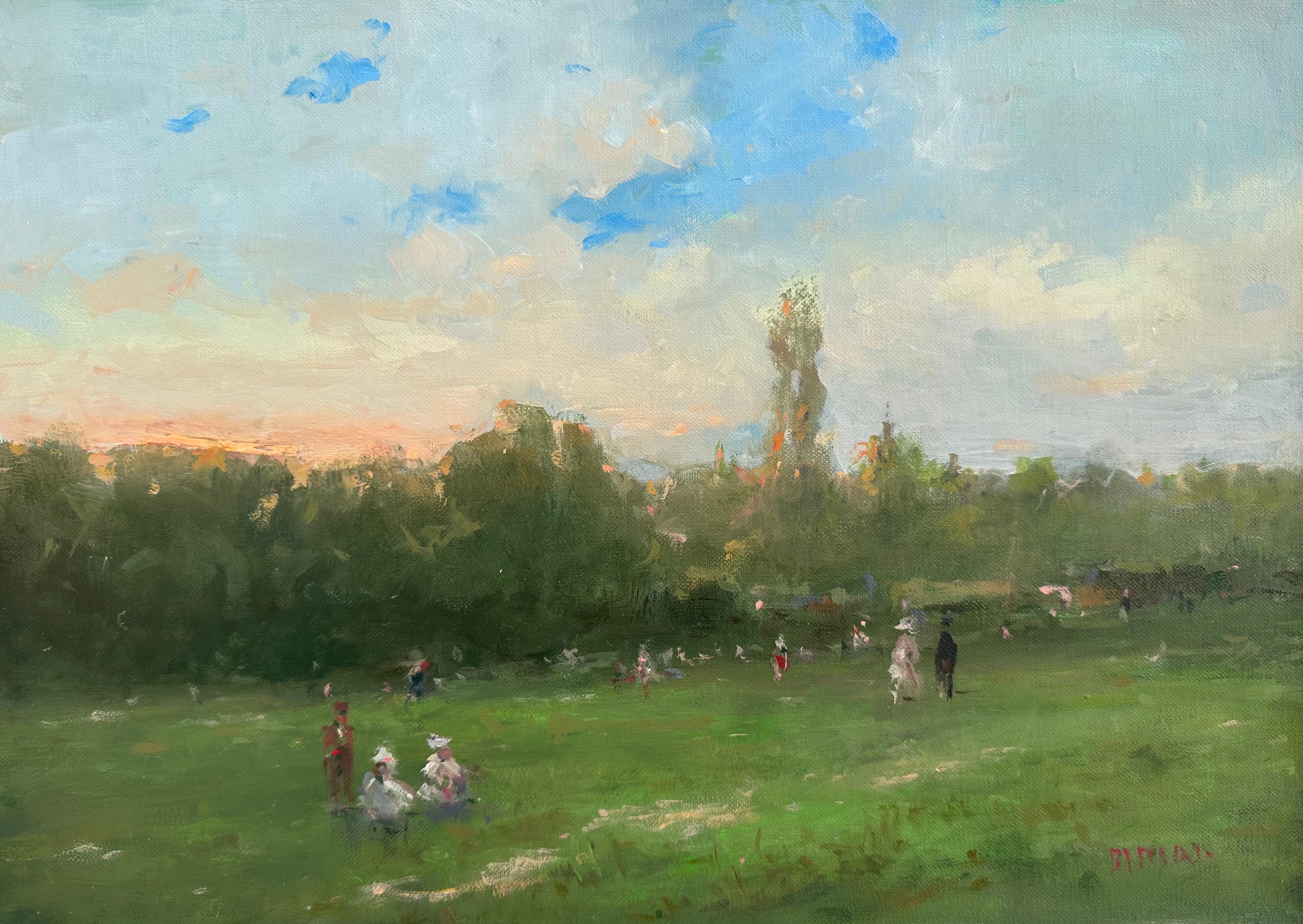 Park, Summer landscape, Original oil Painting, One of a Kind