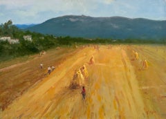Stacks of Wheat, peinture à l'huile originale, unique en son genre