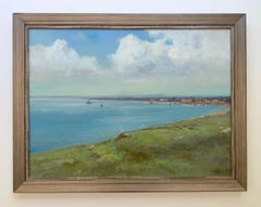 Still Horizon Seascape Pittura ad olio originale su tela,  Pronto per essere appeso