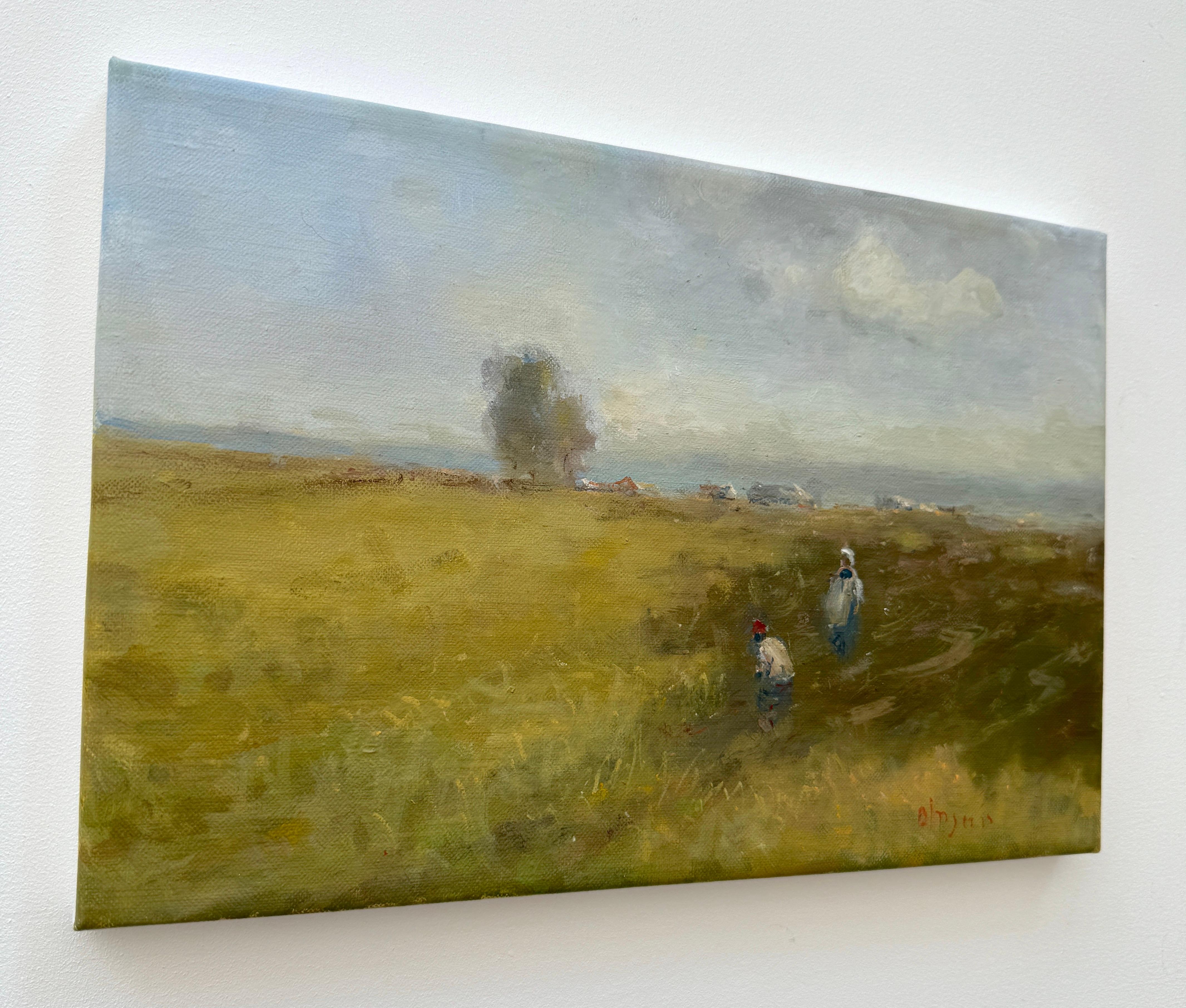 Valley d'été, peinture à l'huile impressionniste originale, unique en son genre - Painting de Karen Darbinyan