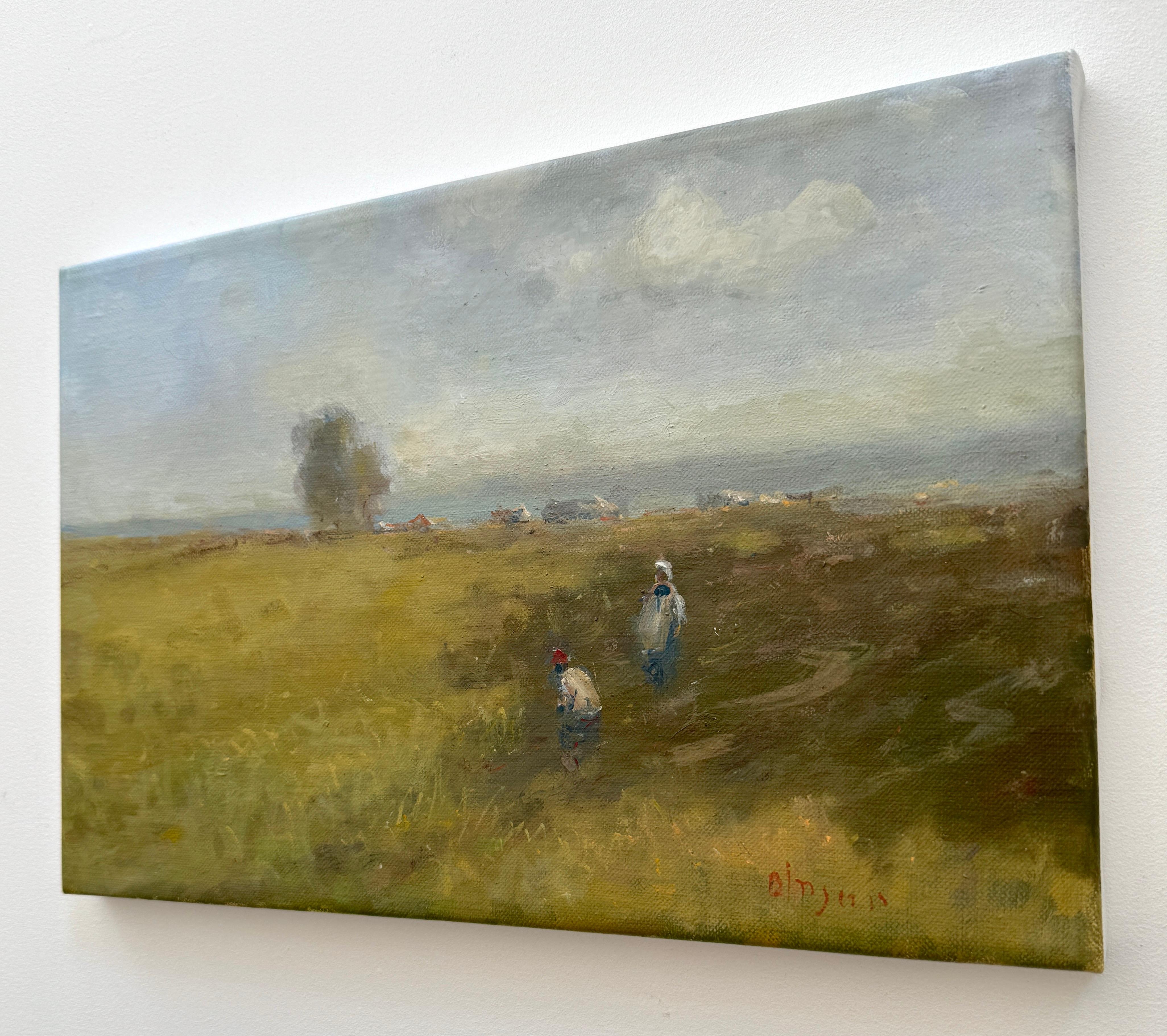 Valley d'été, peinture à l'huile impressionniste originale, unique en son genre - Académique Painting par Karen Darbinyan