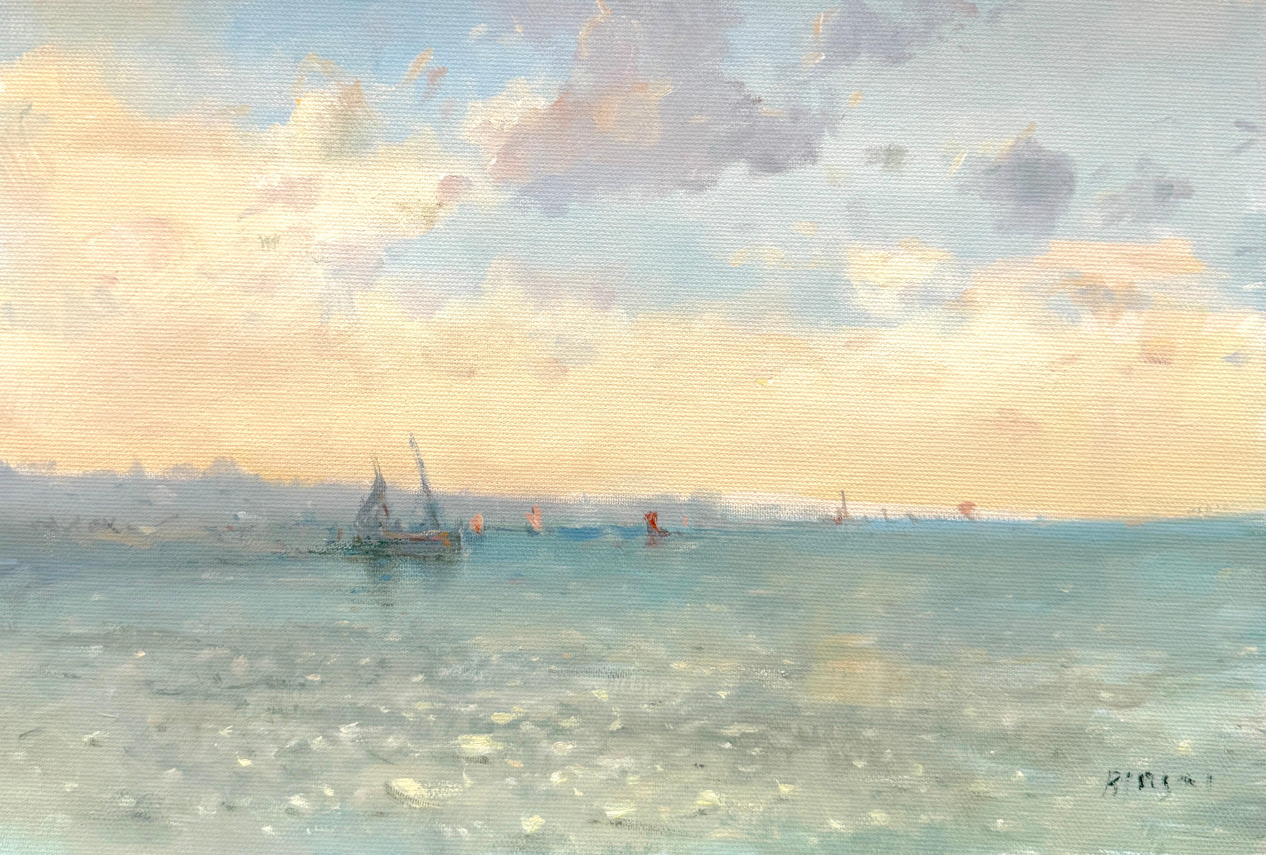 Amanecer, Impresionismo Pintura al óleo original, Única en su género