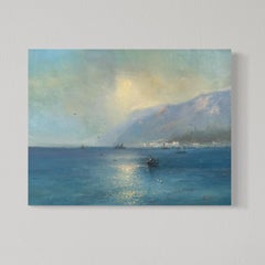 Sunset Coastal Original Oil Painting on Linen,  Ready to Hang