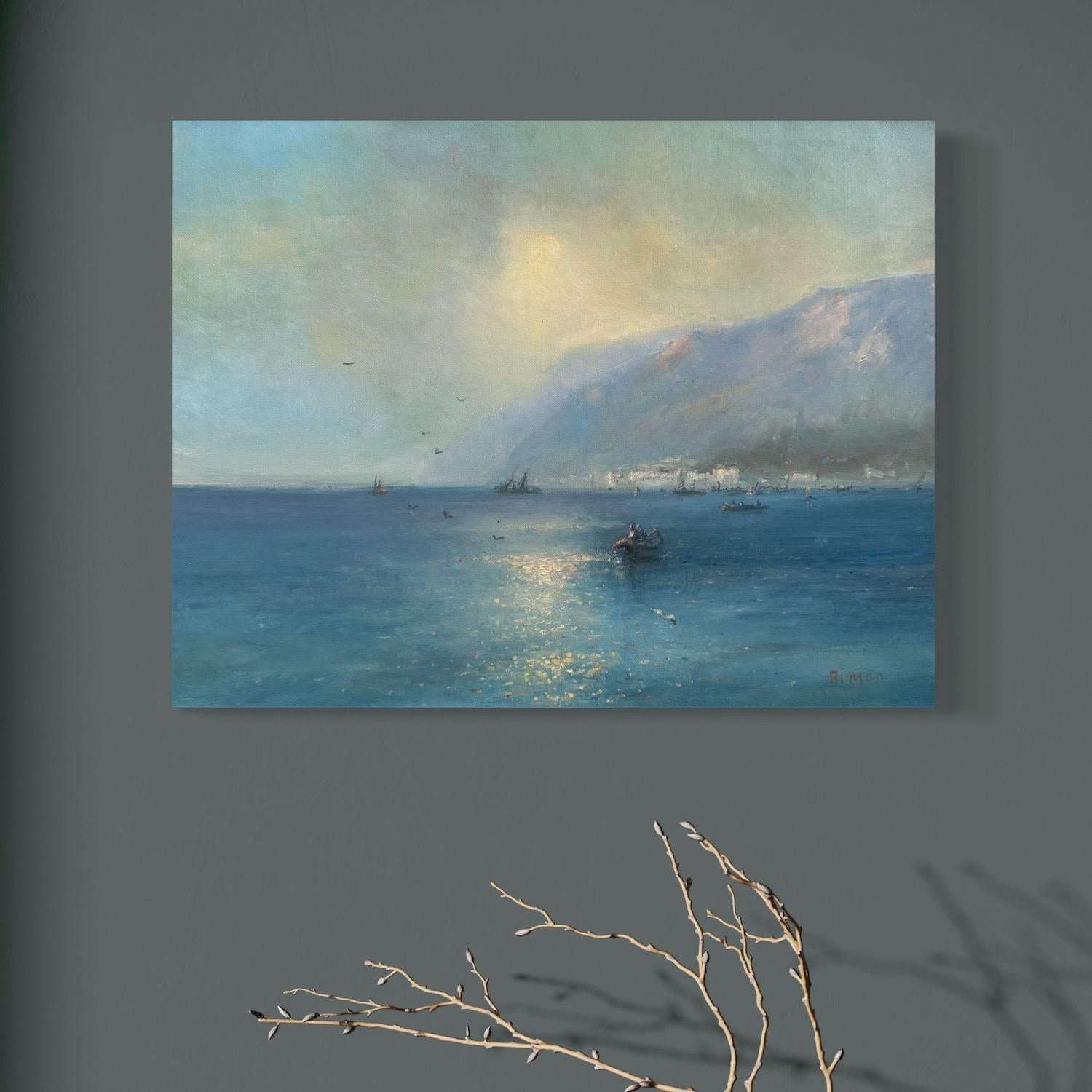 Artist: Karen Darbinyan
Work: Original Oil Painting, Handmade Artwork, One of a Kind
Medium: Oil on Linen,
Year: 2025
Style: Impressionism
Title: Sunset 
Size: 15.5