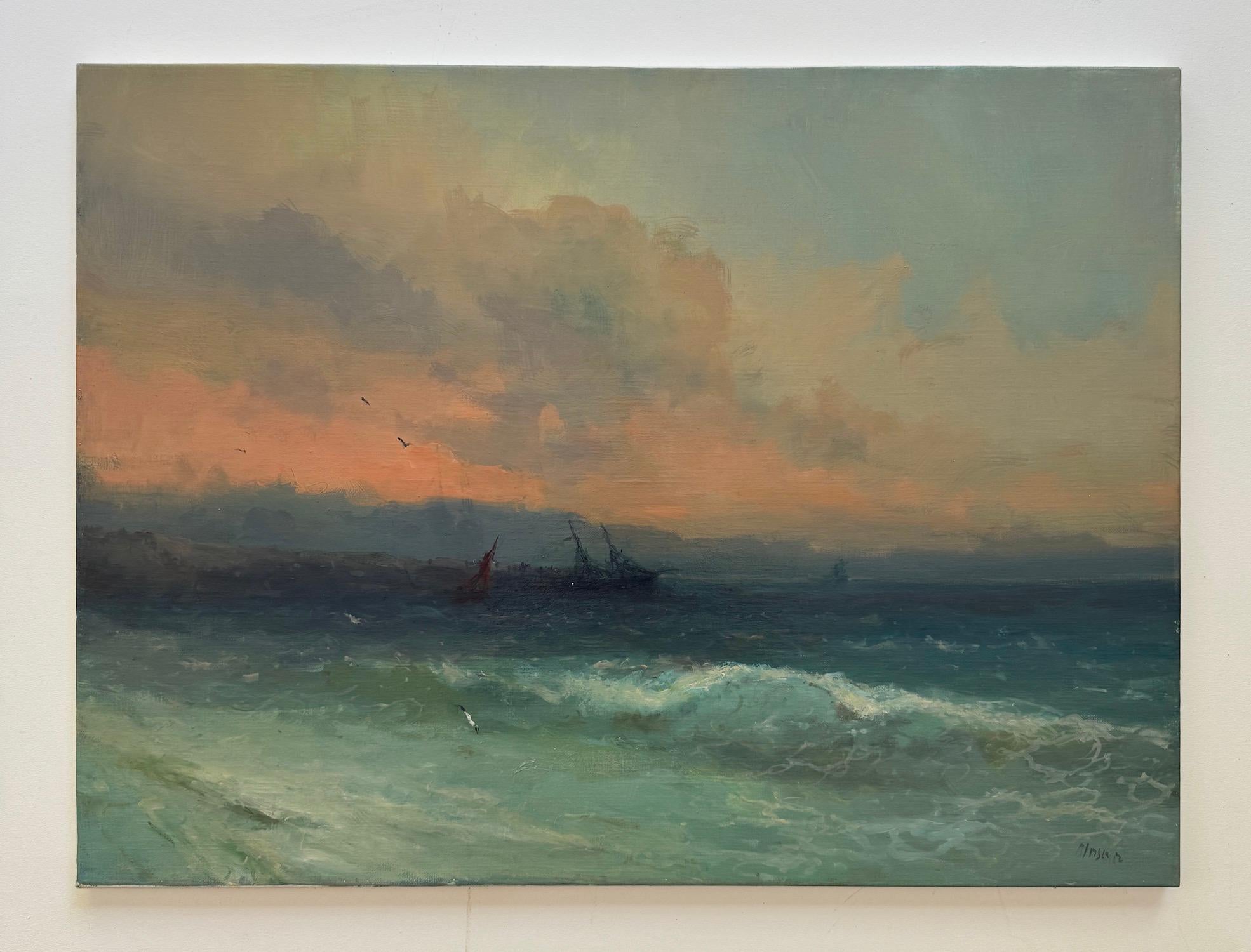 Peinture à l'huile originale sur lin,  Prêt à être accroché - Painting de Karen Darbinyan