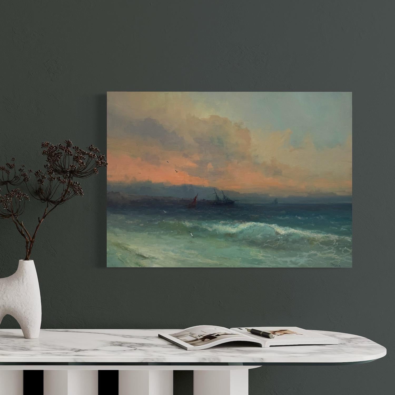 Peinture à l'huile originale sur lin,  Prêt à être accroché en vente 1