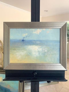 Tug Seascape Original oil Painting on Linen, Framed