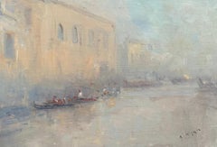 Venise, peinture à l'huile impressionniste originale, unique en son genre