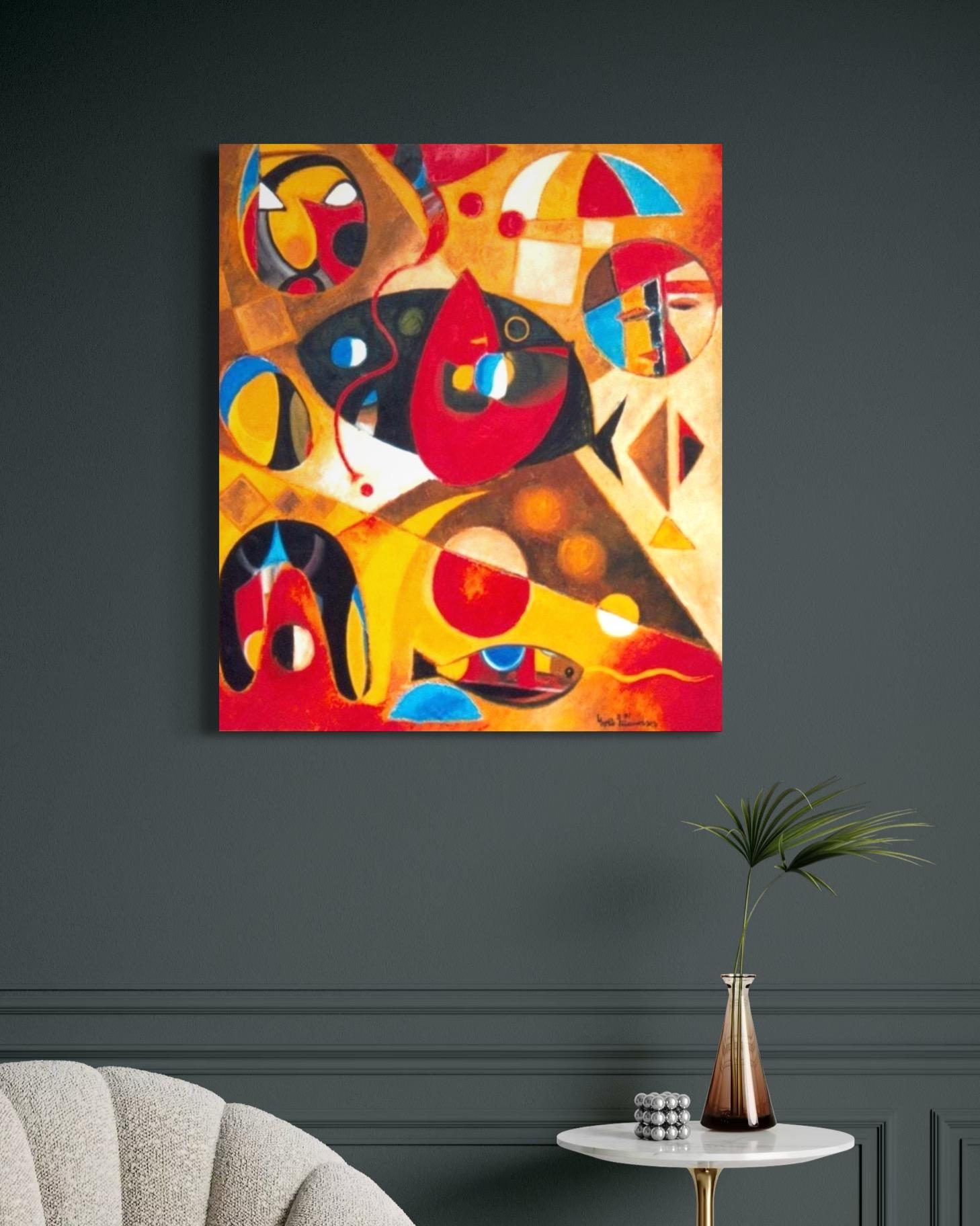 Abstraktes Gemälde Avantgardistisches Originalgemälde Zum Aufhängen bereit
Künstlerin: Karen Dolukhanyan
Titel: Big Black Fish
Medium: Öl auf Leinwand
Jahr: 2020
Stil: Abstrakte Kunst, Avant-Garde
Abmessungen: 39