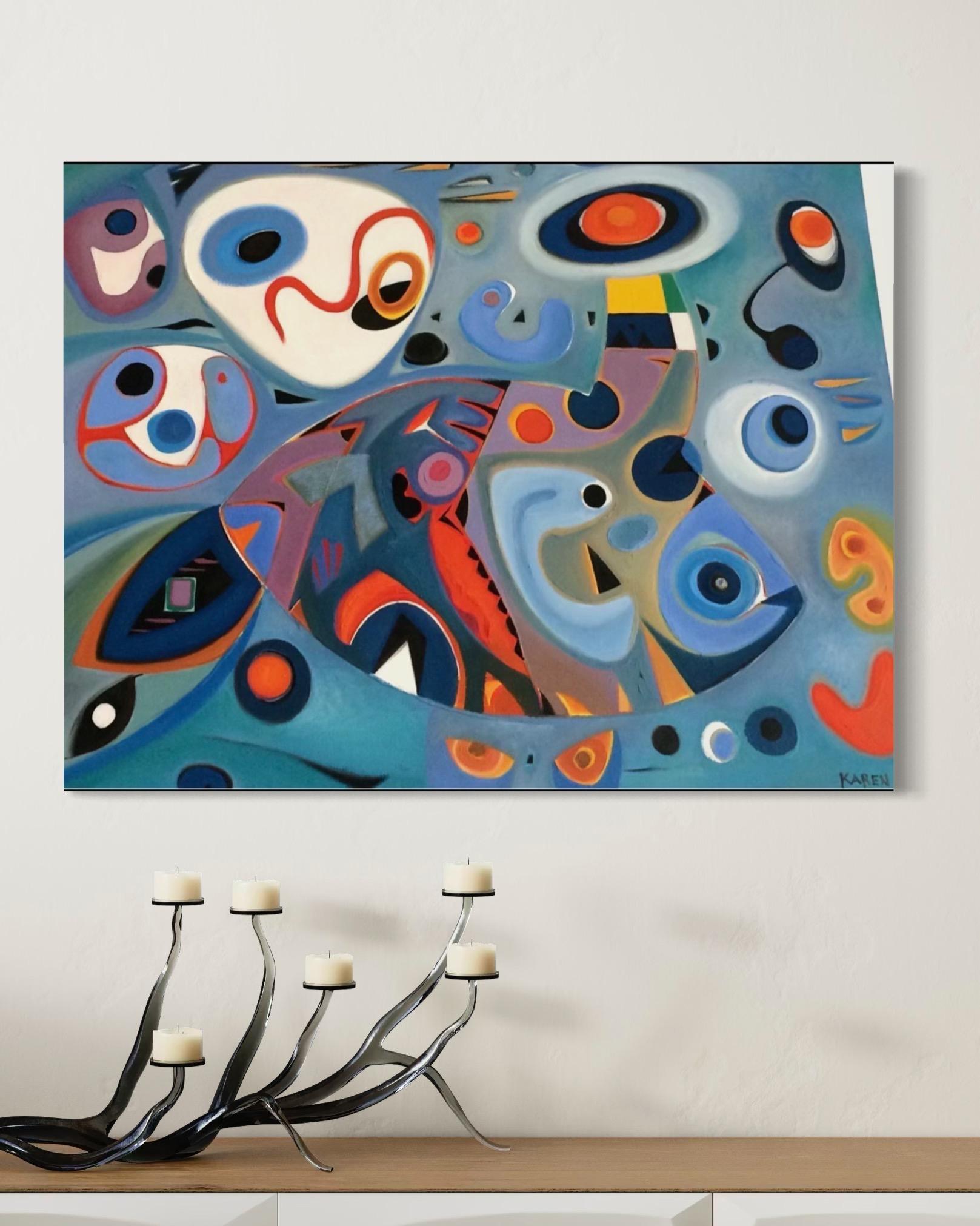 Ocean Abstract Contemporary Art Avant Garde Original Ölgemälde – Painting von Karen Dolukhanyan