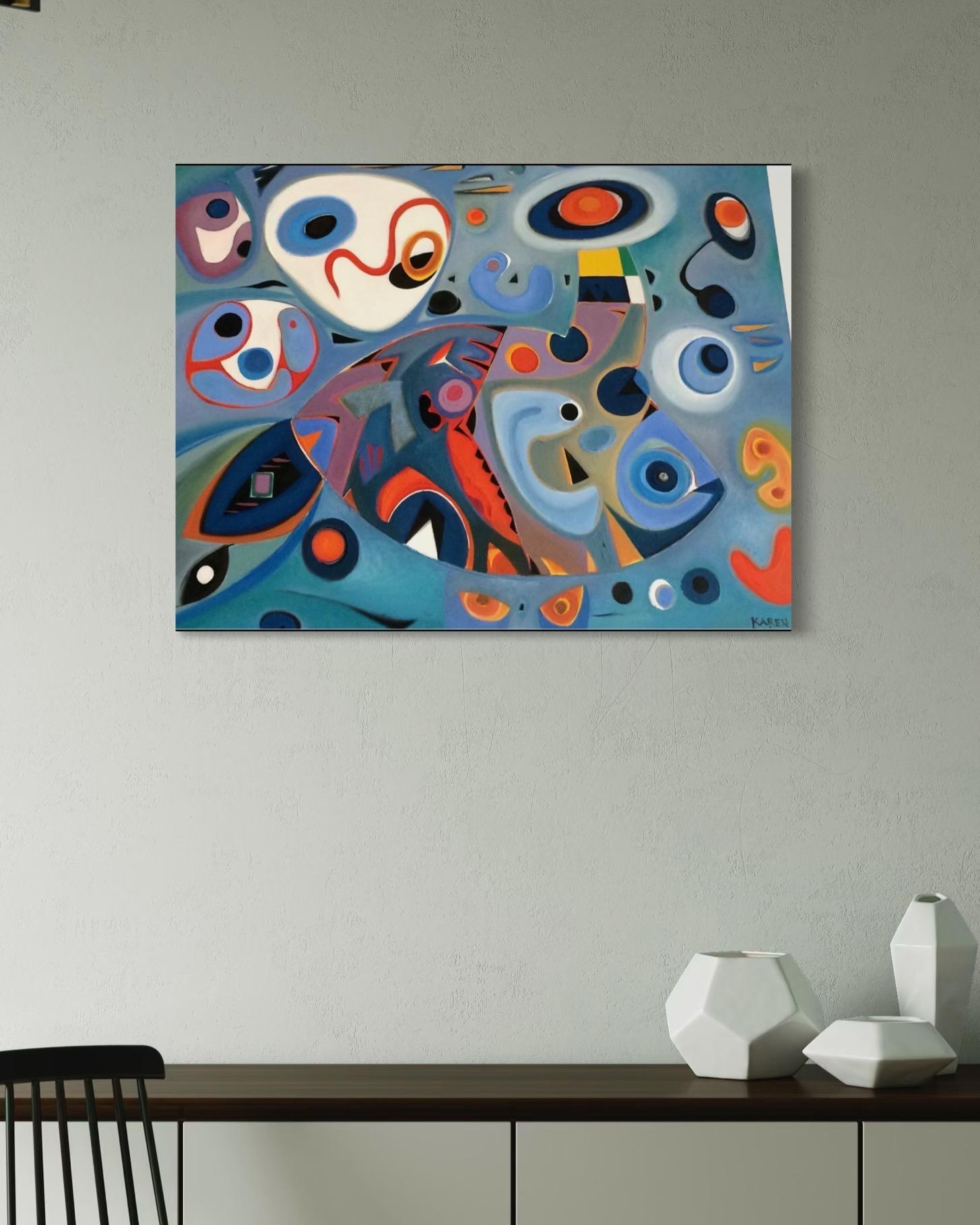 Ocean Abstract Contemporary Art Avant Garde Original Ölgemälde (Impressionismus), Painting, von Karen Dolukhanyan