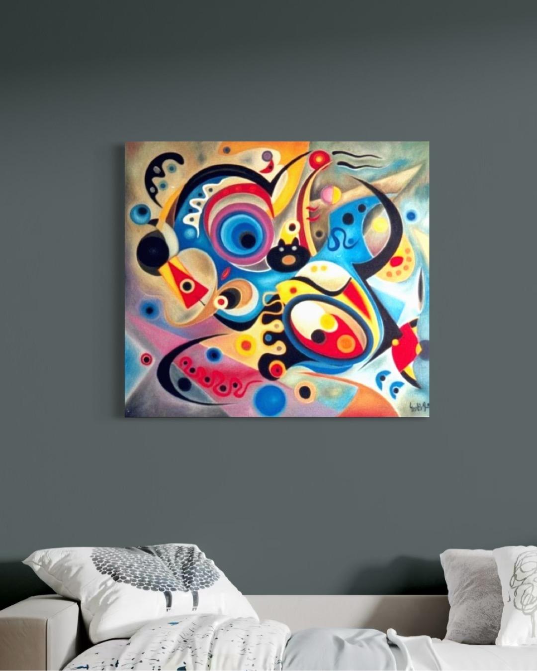 Ocean Contemporary Art Avant- Garde Original Painting Ready to Hang - Brown Abstract Painting by Karen Dolukhanyan