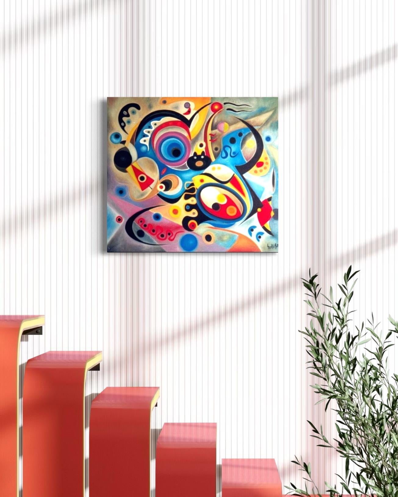 Ocean Contemporary Art Avant- Garde Original Painting Ready to Hang For Sale 3