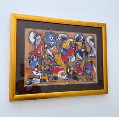 Performance Abstract Contemporary Art Avant- Garde Original Oil Painting