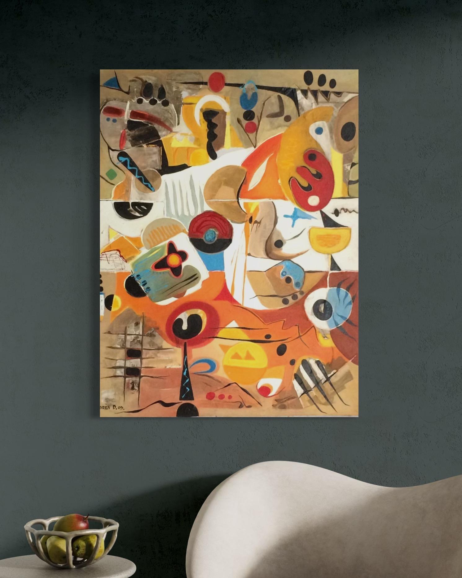 Betrüger in der Stadt Abstrakte Zeitgenössische Kunst Avant-Garde Originalgemälde – Painting von Karen Dolukhanyan