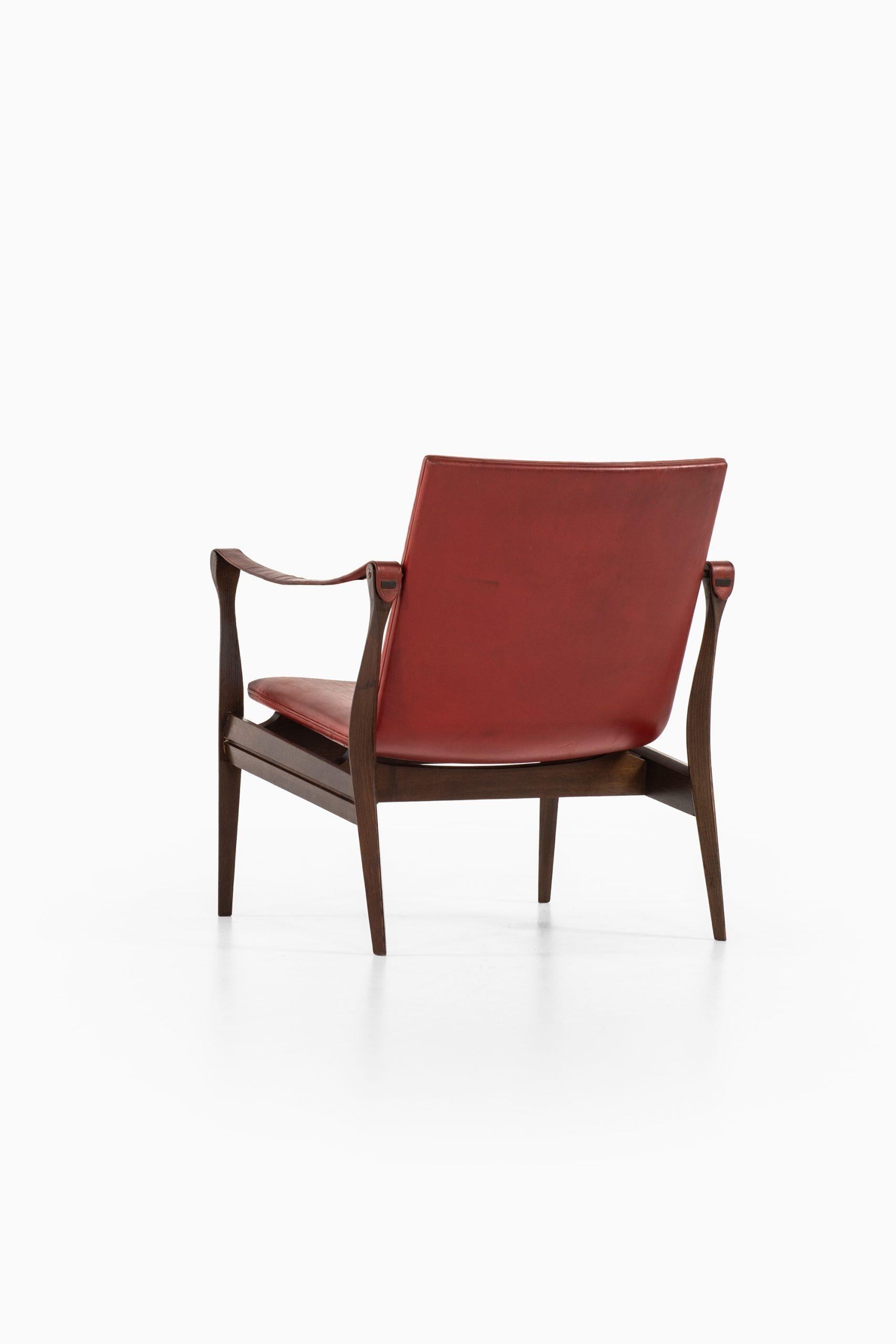 Mid-20th Century Karen & Ebbe Clemmensen Easy Chair Produced by Fritz Hansen in Denmark For Sale