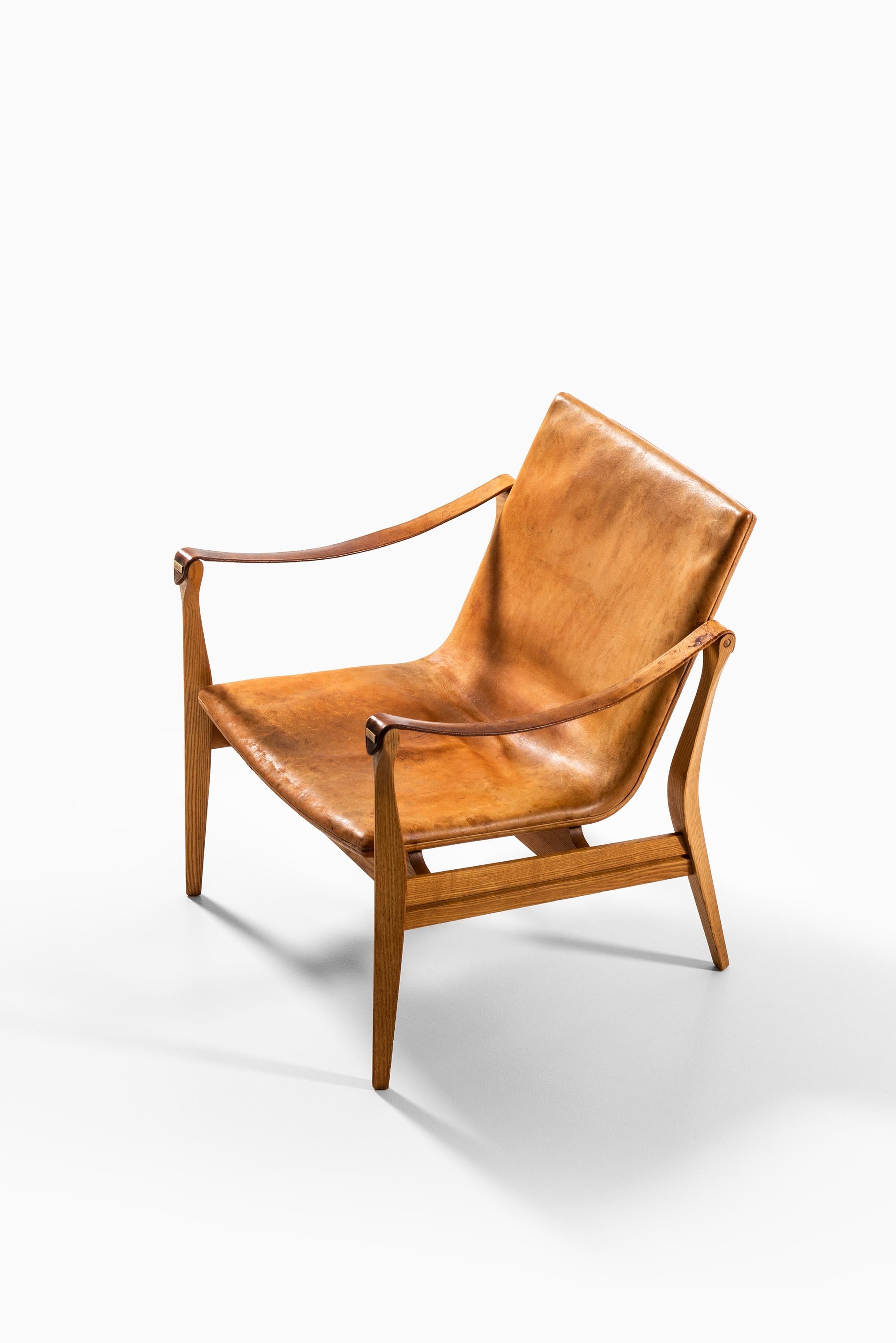 Leather Karen & Ebbe Clemmensen Easy Chairs Produced by Ludvig Pontoppidan in Denmark