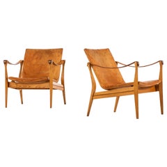 Karen & Ebbe Clemmensen Easy Chairs Produced by Ludvig Pontoppidan in Denmark