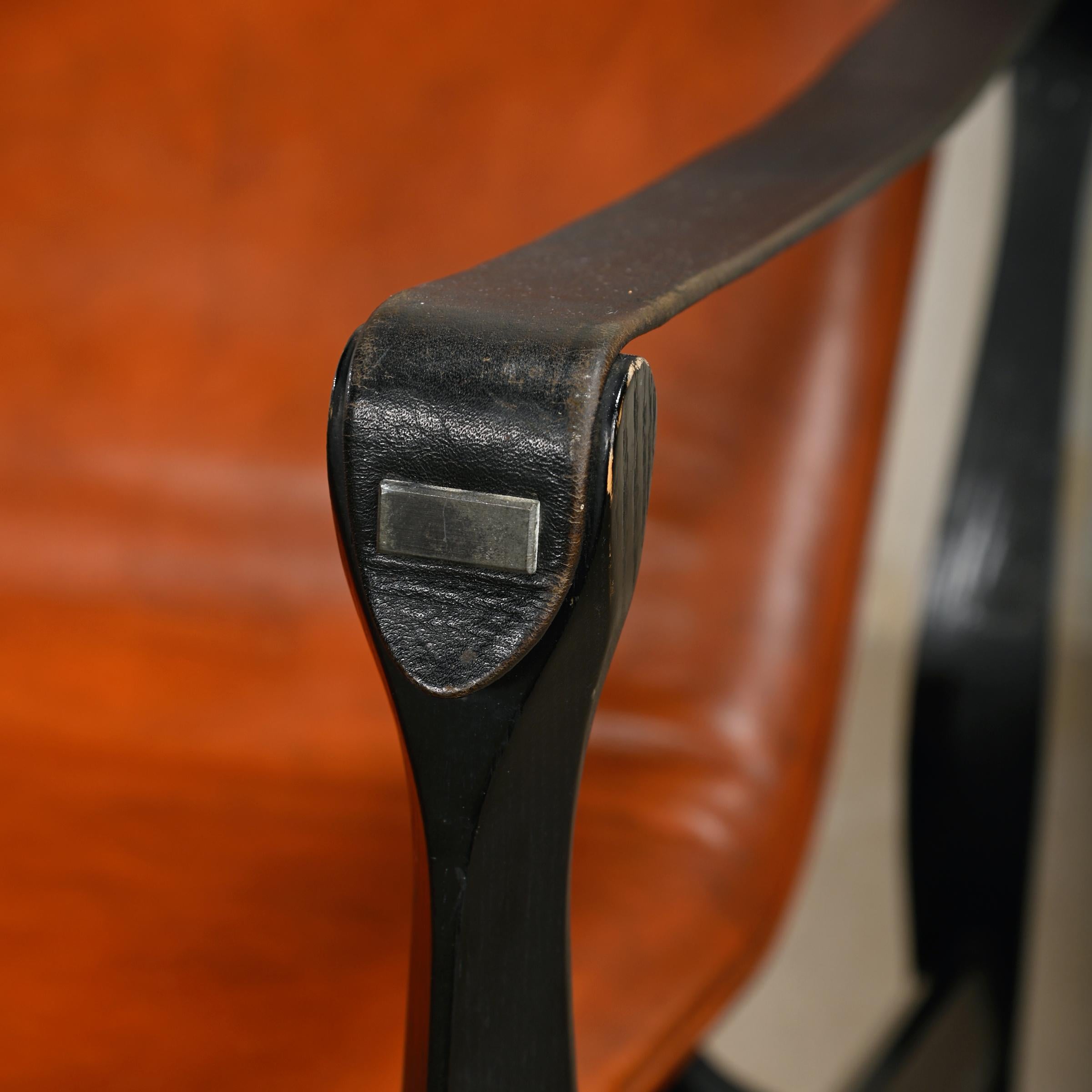 Karen & Ebbe Clemmensen Safari Chair in leather for Fritz Hansen, Denmark 5