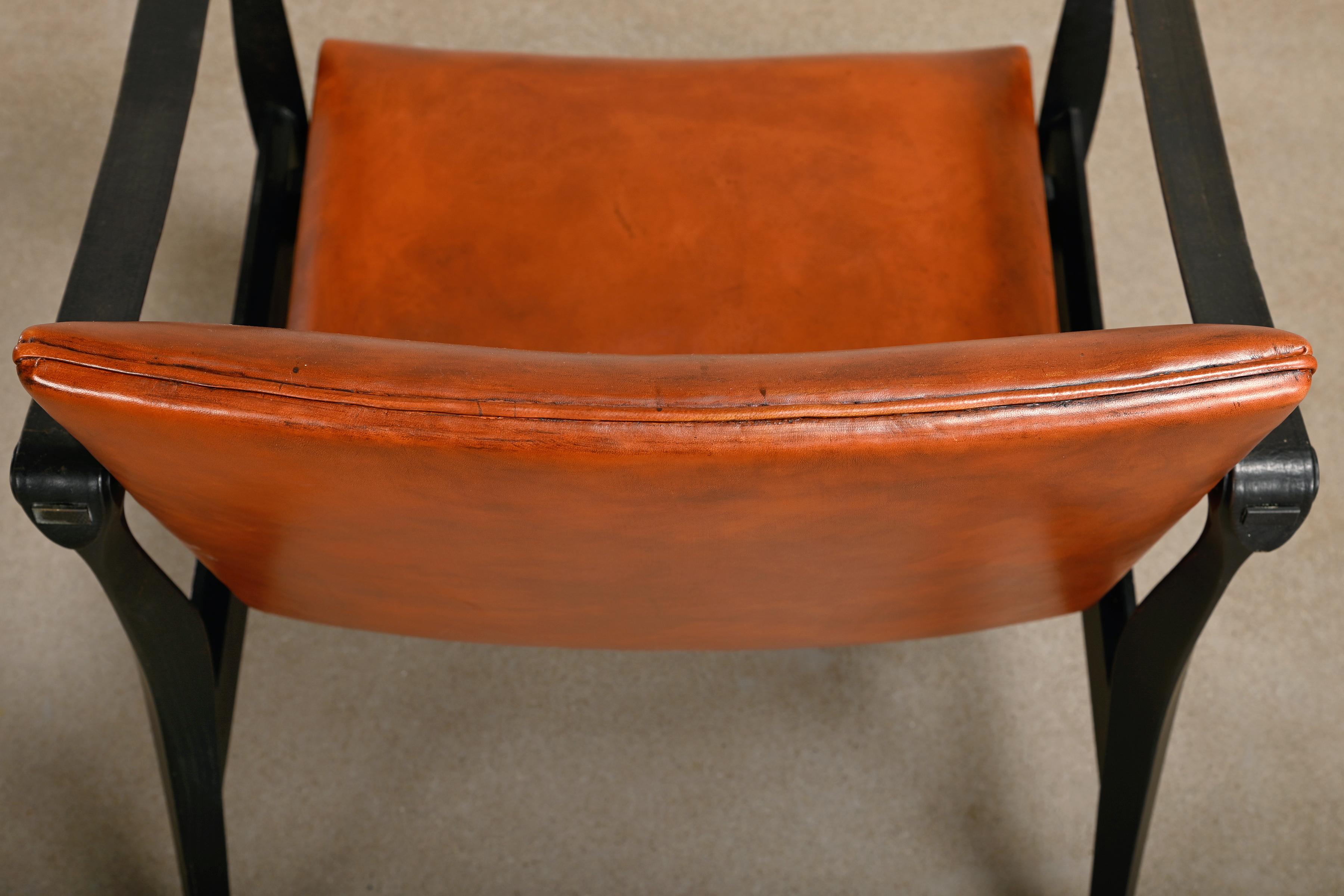 Karen & Ebbe Clemmensen Safari Chair in leather for Fritz Hansen, Denmark 9