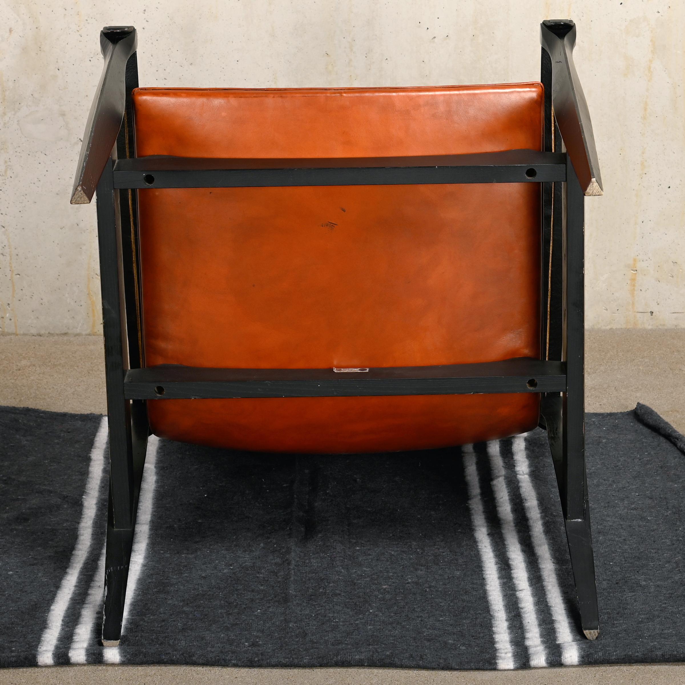 Karen & Ebbe Clemmensen Safari Chair in leather for Fritz Hansen, Denmark 10