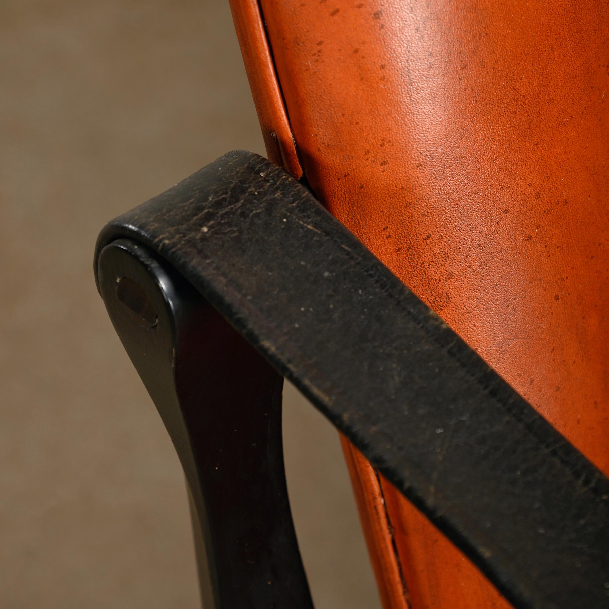 Karen & Ebbe Clemmensen Safari Chair in leather for Fritz Hansen, Denmark 2