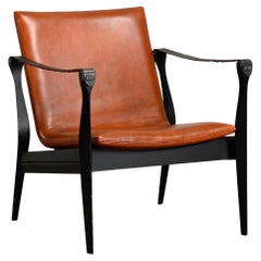 Karen & Ebbe Clemmensen Safari Chair in leather for Fritz Hansen, Denmark