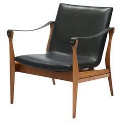 Karen & Ebbe Clemmensen Safari Chair Model 4305 by Fritz Hansen, Pair Available