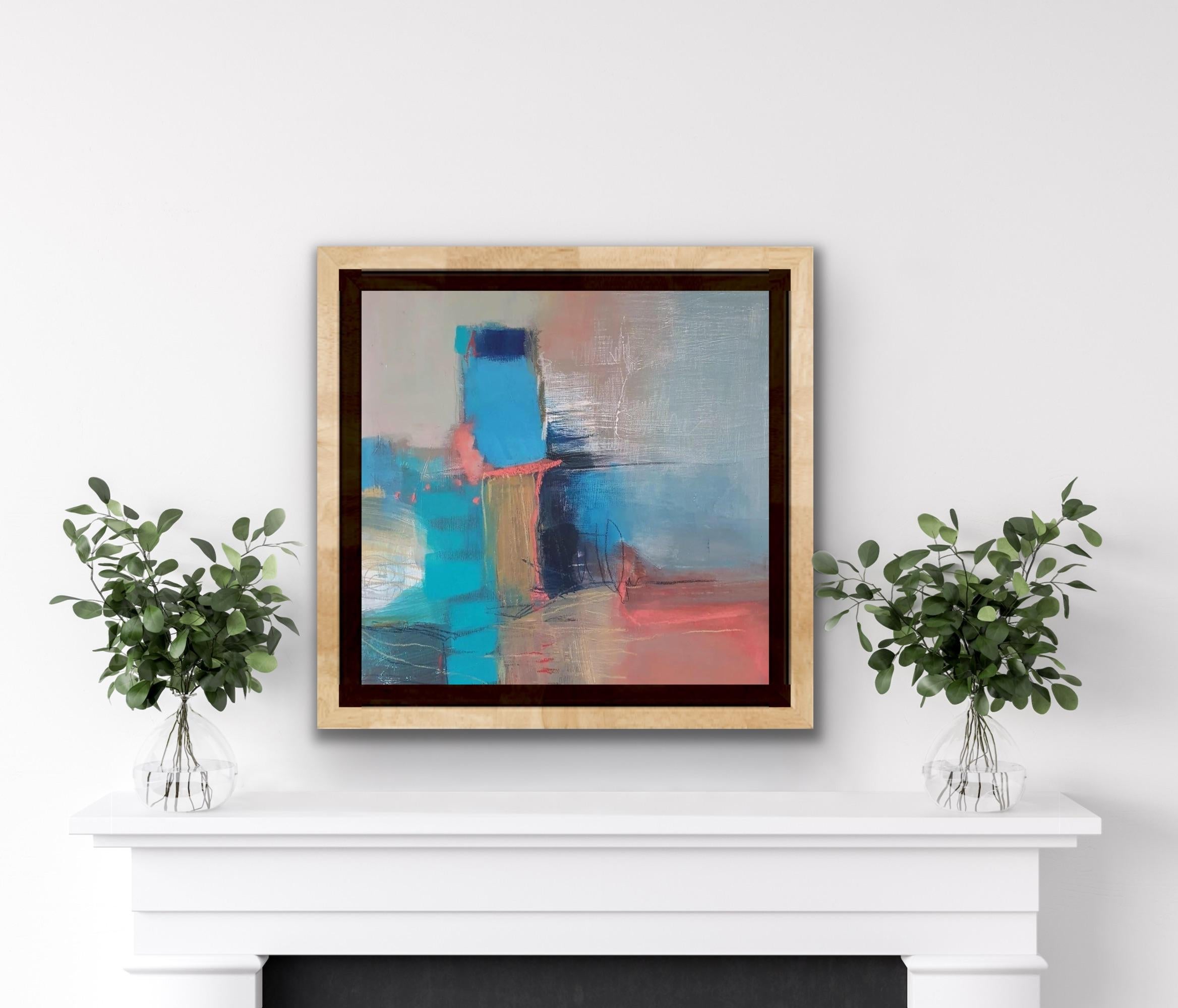 Out with the Old di Karen Fitzpatrick, Pittura astratta, Arte del paesaggio - Abstract Painting Grigio di Karen Fitzpatrick 