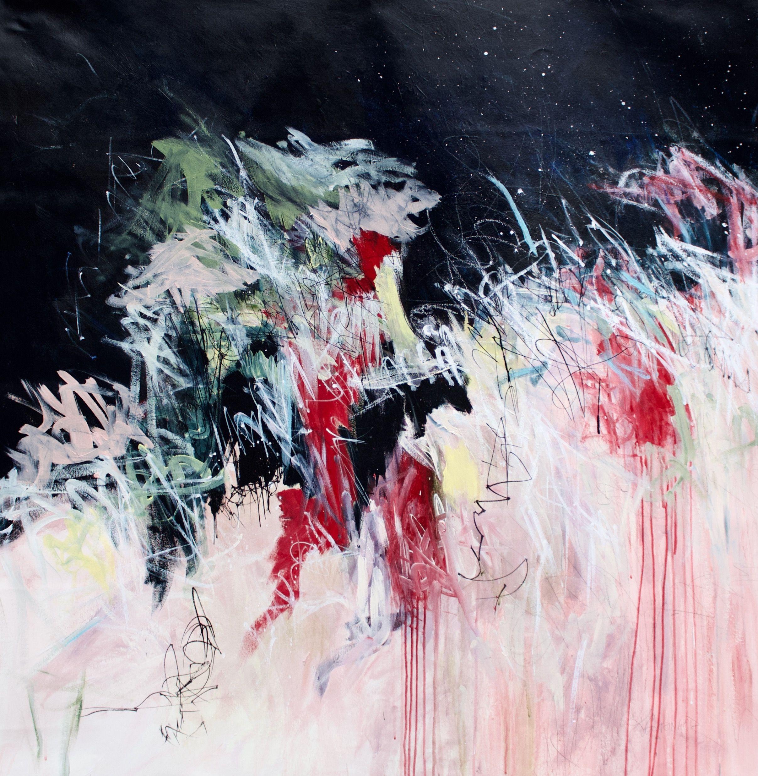 Vita notturna, Pittura, Acrilico su tela - Painting di Karen  Goetzinger