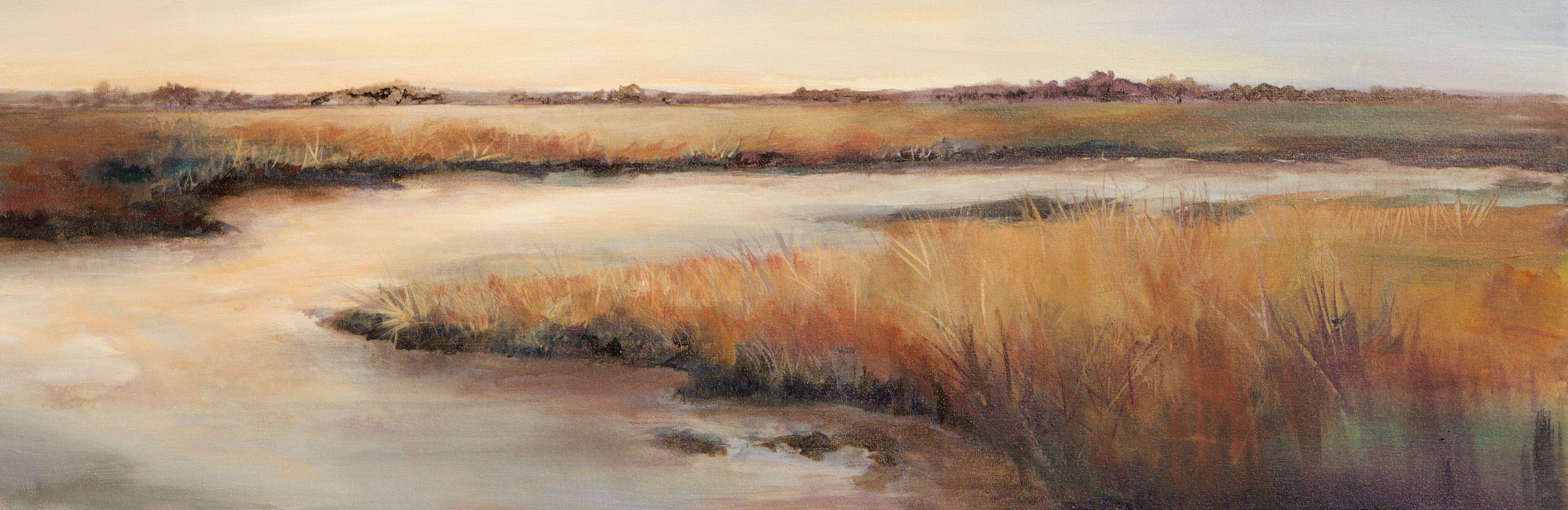 La fine del giorno, Pittura, Acrilico su tela - Painting di Karen Hale