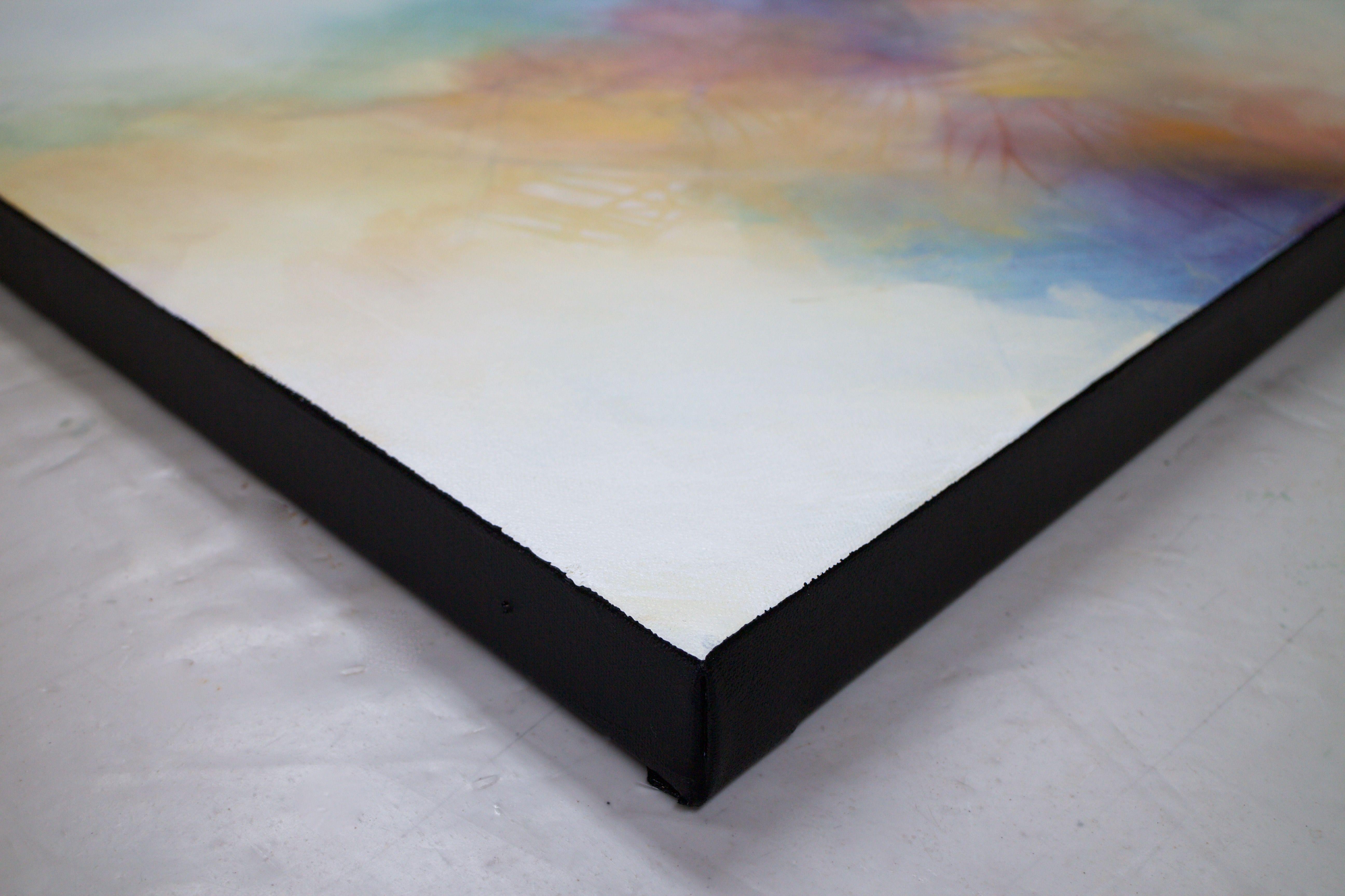 Miscele di colori, Pittura, Acrilico su tela - Abstract Painting Grigio di Karen Hale