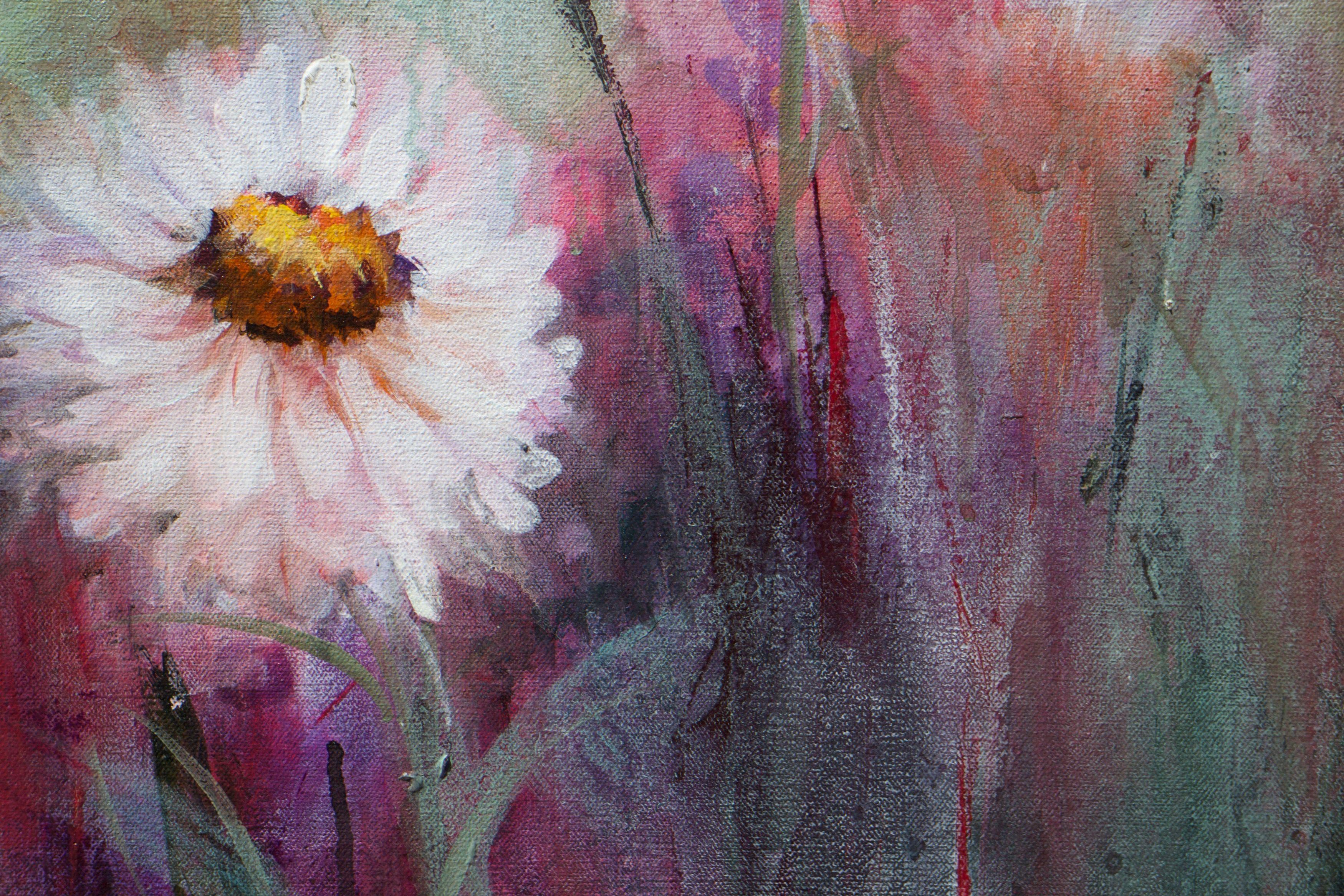 painting wildflowers in acrylic