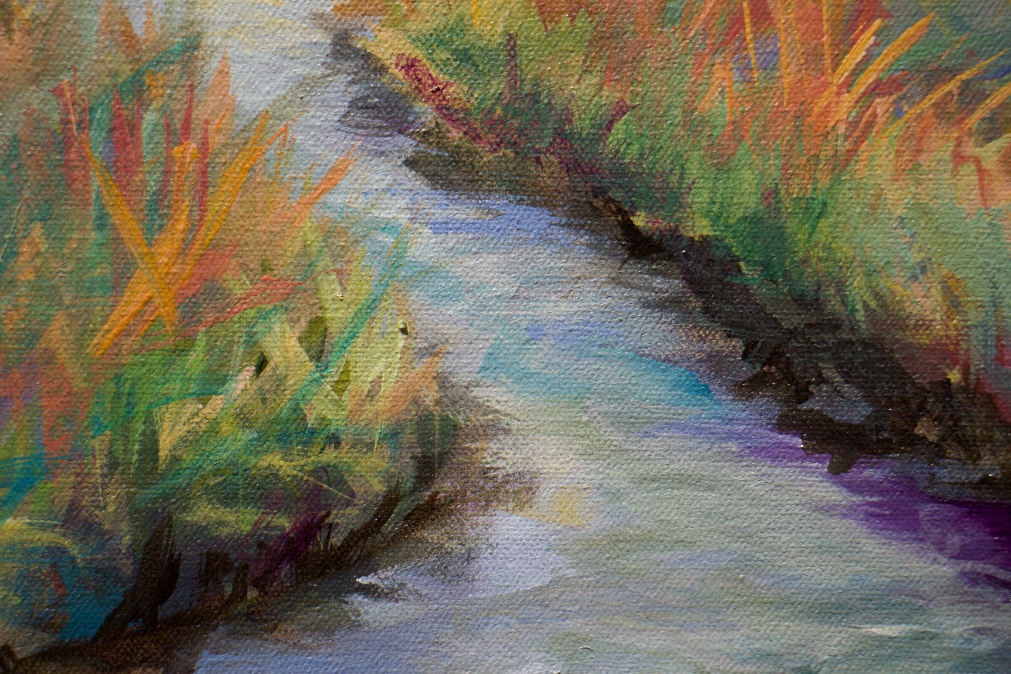 Winding Stream, Painting, Acrylic on Canvas For Sale 1
