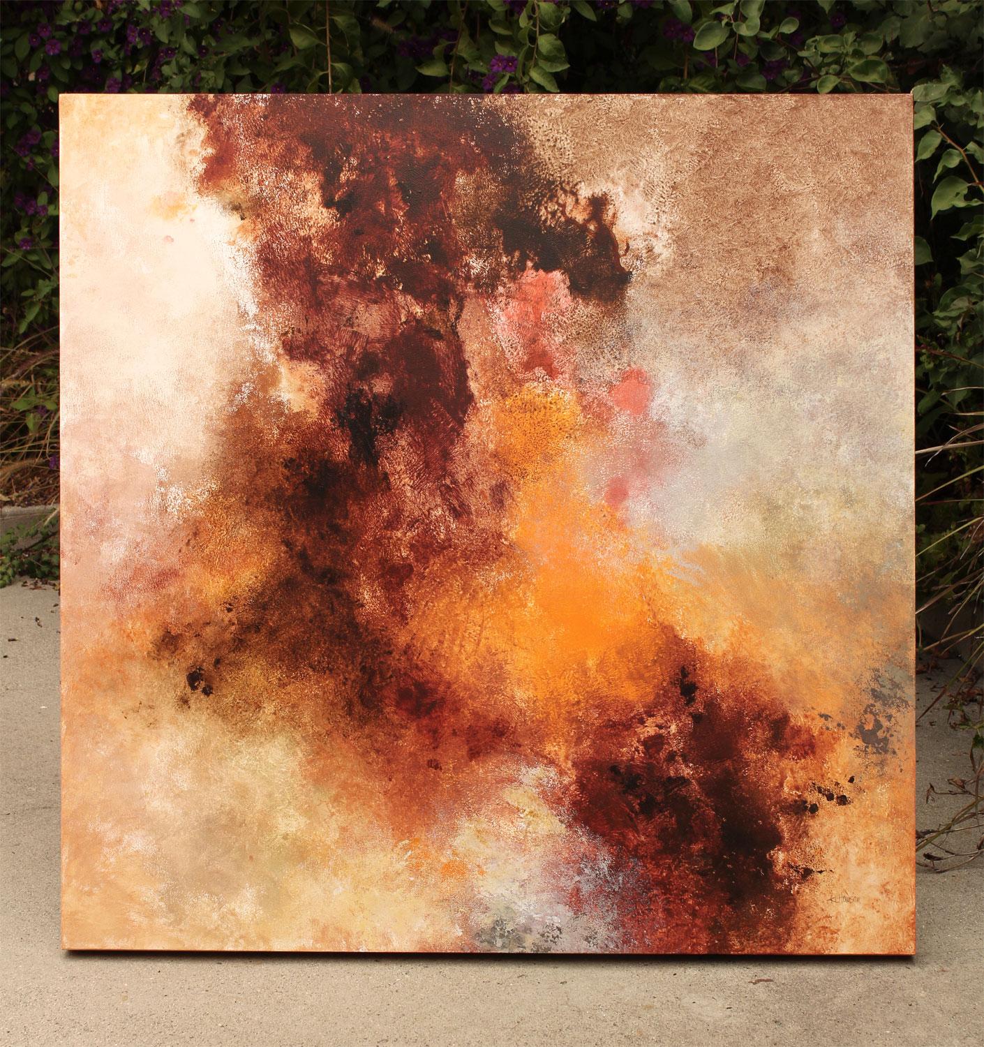 Tra il passato e il presente - Painting Astratto di Karen Hansen
