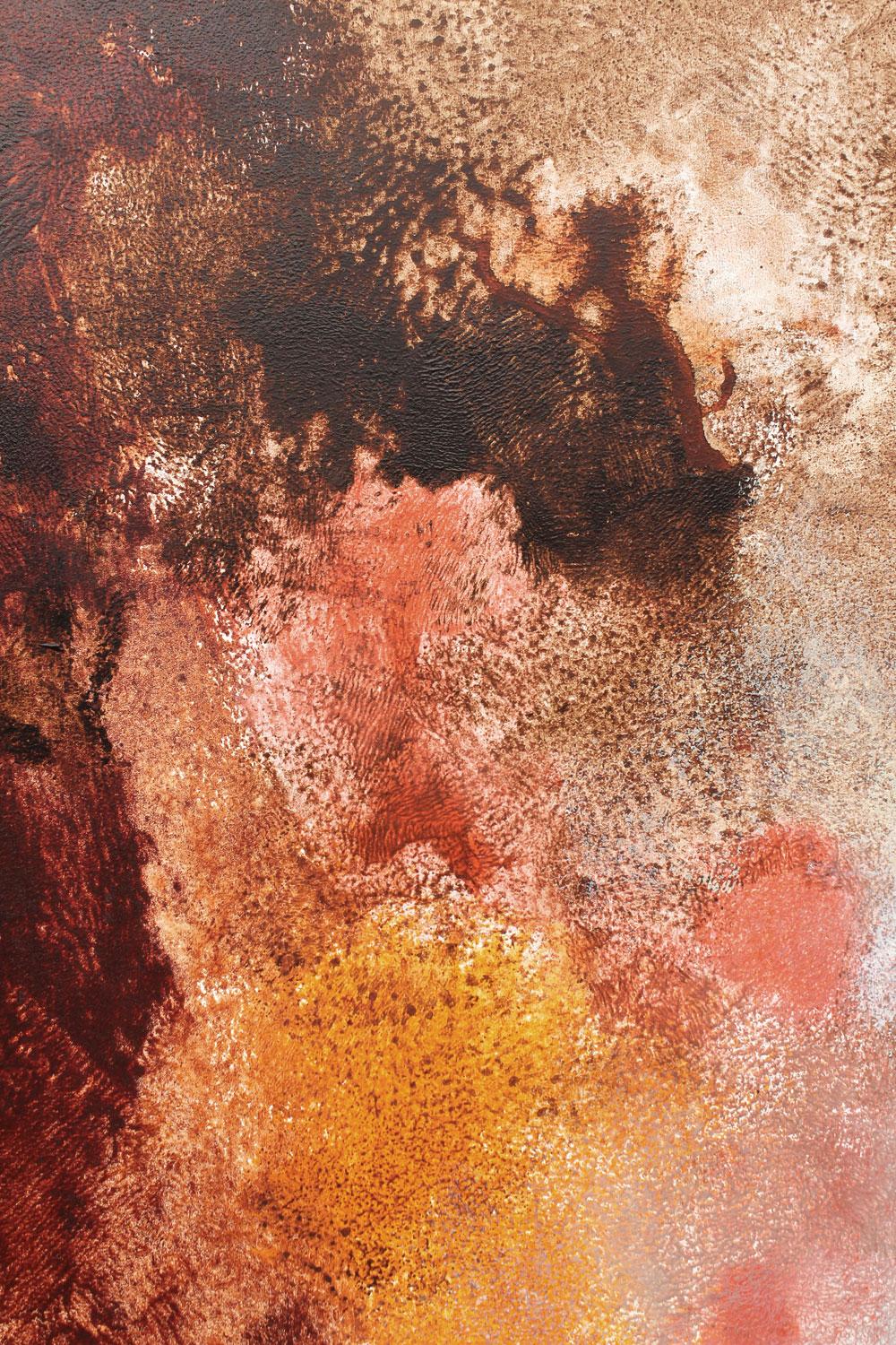 Tra il passato e il presente - Abstract Painting Arancia di Karen Hansen